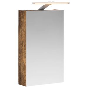 vidaXL Dulap cu oglindă pentru baie Stejar fumuriu 30 x 10,5 x 50 cm