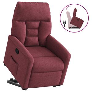 vidaXL Fotoliu rabatabil cu ridicare, roșu vin, material textil