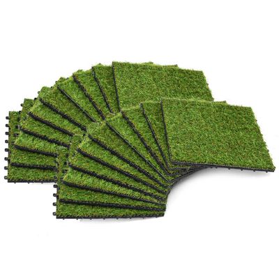 vidaXL Plăci de iarbă artificială, 20 buc, 30x30 cm, Verde