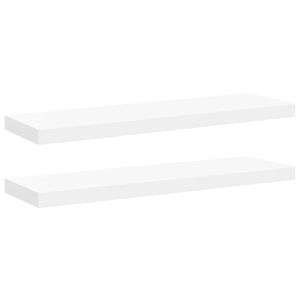 vidaXL Rafturi de perete suspendate, 2 buc., alb, 80x23,5x3,8 cm, MDF