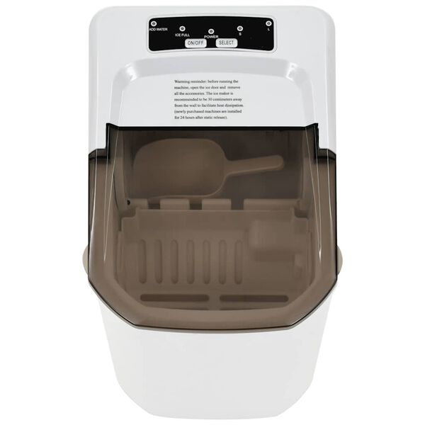 vidaXL Aparat de făcut cuburi de gheață, alb, 1,4 L, 15 kg / 24 h