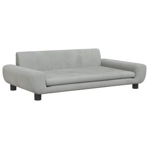 vidaXL Pat de c&acirc;ini, gri deschis, 100x54x33 cm, catifea