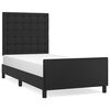 vidaXL Cadru de pat cu tăblie, negru, 90x190 cm, piele ecologică