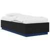 vidaXL Cadru de pat cu LED Stejar Negru 80 x 200 cm Lemn prelucrat