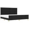 vidaXL Cadru de pat cu headboard Negru 200 x 200 cm țesătură