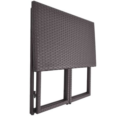 vidaXL Set mobilier exterior pliabil, 5 piese, maro, oțel, poliratan