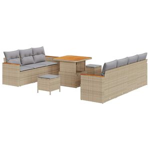 vidaXL Set de canapele pentru grădină 14 pcs Beige și gri deschis