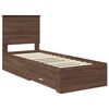 vidaXL Cadru de pat cu headboard Stejar marron și argintiu 70 x 190 cm