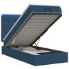 vidaXL Pat Ottoman cu Saltea și LED albastru 90 x 190 cm Țesătură