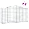 vidaXL Coșuri gabion arcuite 5 buc, 200x50x100/120 cm fier galvanizat