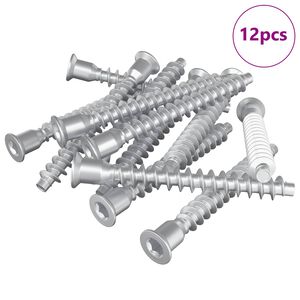 vidaXL Șuruburi confirmat 12 pcs Argintiu &Oslash;7 x 58 mm Metal