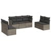 vidaXL Set canapele de grădină, 7 piese, cu perne, gri, poliratan