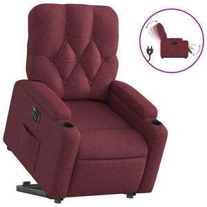 vidaXL Fotoliu electric rabatabil cu ridicare, roșu vin, textil