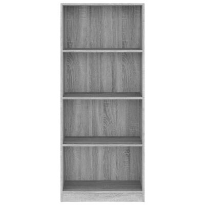 vidaXL Bibliotecă cu 4 niveluri gri sonoma 60x24x142 cm lemn compozit