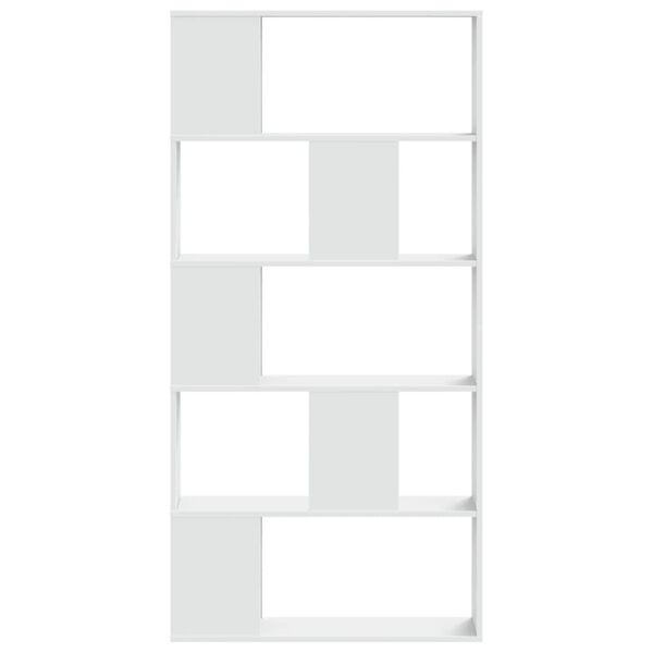 vidaXL Bibliotecă cu 5 niveluri, alb 80,5x23,5x162,5 cm lemn prelucrat