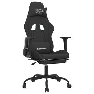 vidaXL Scaun de gaming cu suport picioare, negru, textil