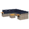 vidaXL Set canapele de grădină, 9 piese, cu perne, gri, poliratan