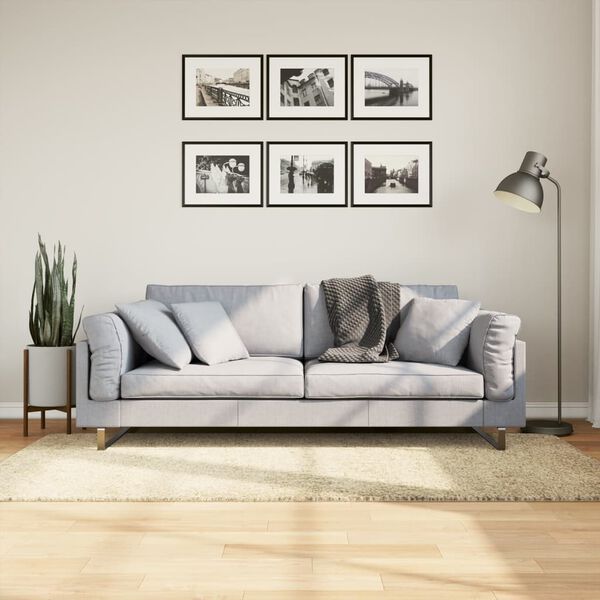 vidaXL Covor pufos "PAMPLONA" cu fire înalte, auriu modern, 100x200 cm