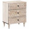 vidaXL Dulap pentru pat Alb 50 x 33 x 60 cm Lemn de mango solid