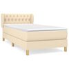 vidaXL Pat box spring cu saltea, crem, 90x200 cm, textil