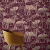 DUTCH WALLCOVERINGS Tapet model cr&acirc;ng cu elefanți, maroniu violet