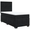 vidaXL Pat box spring cu saltea, negru, 100x200 cm, catifea