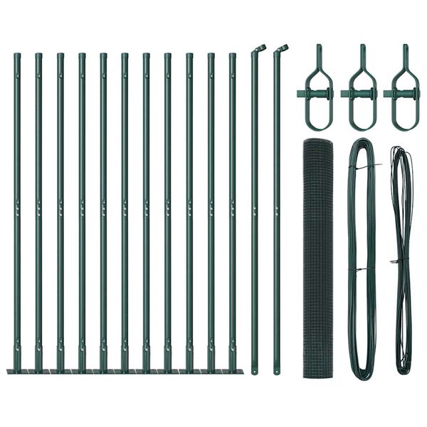 vidaXL St&acirc;lp de gard. Verde 25 x 0,8 m (r&acirc;nd de plasă 12 x 12 mm)