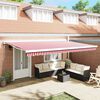 vidaXL Cortina Retractabilă Manual Roșu și alb 500 × 300 cm
