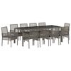vidaXL Set de masă pentru grădină 11 pcs Gri poliratan