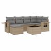vidaXL Set canapele de grădină, 7 piese, cu perne, bej, poliratan