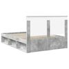 vidaXL Cadru de pat cu headboard Beton 140 x 200 cm Lemn de pin masiv