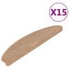 vidaXL Covorașe pentru scări, 15 buc., 65x21x4 cm, maro deschis, semirotunde, mari