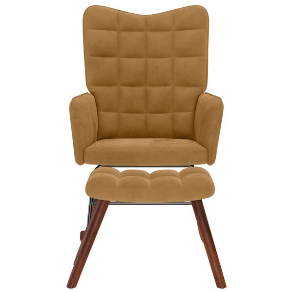 vidaXL Scaun balansoar cu scaun din catifea maro