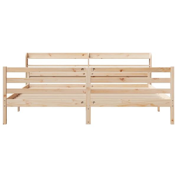 vidaXL Cadru pat cu tăblie 200x200 cm, lemn masiv de pin