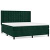 vidaXL Pat box spring cu saltea, verde &icirc;nchis, 180x200 cm, catifea
