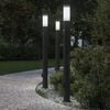 vidaXL St&acirc;lpi iluminatori cu senzor și priză, 3 buc., 110 cm, oțel inoxidabil, IP44