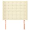 vidaXL Tăblie de pat cu aripioare, crem, 103x16x118/128 cm, piele eco