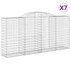 vidaXL Coșuri gabion arcuite 7 buc, 300x50x140/160cm, fier galvanizat
