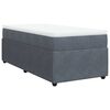 vidaXL Pat box spring cu saltea, gri &icirc;nchis, 80x200 cm, catifea