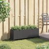 vidaXL Jardinieră grădină roți/3 ghivece, negru 107x32x38 cm poliratan