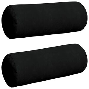 vidaXL Perne Bolster 2 pcs Negru &Oslash; 25 x 70 cm Țesătură din microfibră