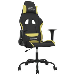 vidaXL Scaun de gaming cu masaj, negru și verde deschis, textil