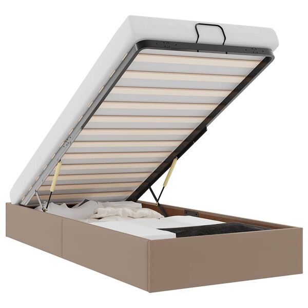 vidaXL Cadru de pat otoman fără saltea Cappucino piele artificială