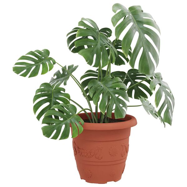 vidaXL Ghiveci rotund pentru flori 24 pcs Roșu cărămidă &Oslash; 26 x 21.5 cm