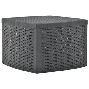 vidaXL Măsuță laterală, antracit, 54 x 54 x 36,5 cm, plastic
