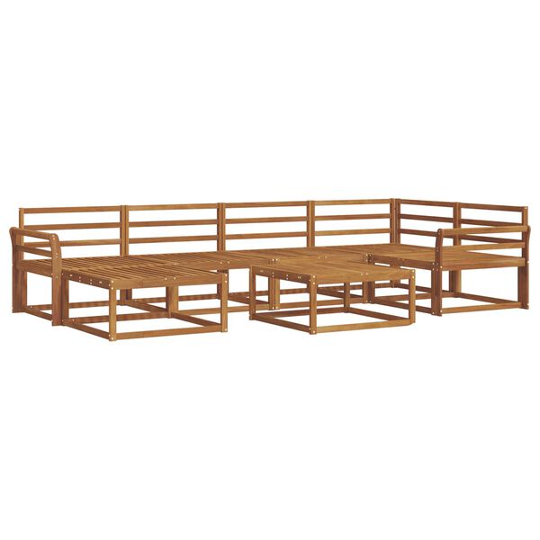 vidaXL Set de canapele de exterior 7 pcs natural Lemn Solid de Acacia