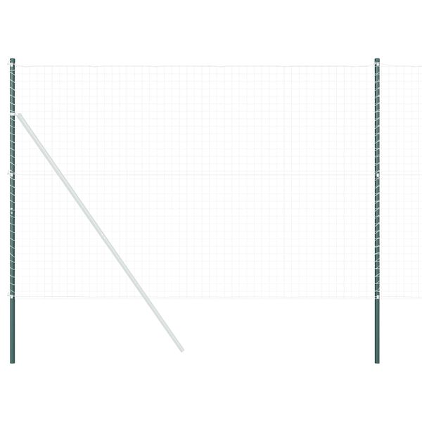 vidaXL St&acirc;lp de gard. 2 pcs Verde Oțel vopsit &icirc;n pulbere