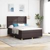 vidaXL Pat cu arcuri cu saltea cu headboard Maro 160 x 200 cm țesătură