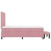 vidaXL Pat cu arcuri cu saltea cu headboard Roz 120 x 190 cm Catifea