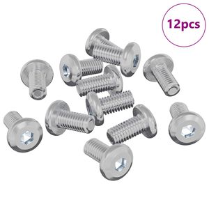 vidaXL Șurub de blocare Simplu 12 pcs Argintiu M6 x 12 mm Oțel